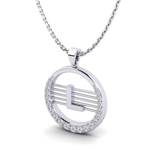 Colgante con Letra L en Plata 925, Moissanita y Cristales de Estrás, Estilo Hip Hop, Unisex, para Regalo - Product Image 2