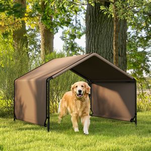 Tenda Portatile Marrone per Cani con Caratteristica Impermeabile per Protezione dall'Ombra all'Aperto, Letti e Accessori per Animali Domestici - Product Image 2