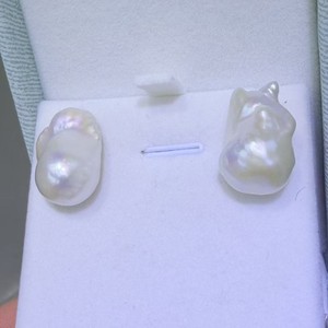 Perles d'eau douce naturelles Zhuji 13-18 mm, clous d'oreille Daba Luo, élégantes et tendance, boucles d'oreilles en argent pur pour femmes, vente en gros - Product Image 3