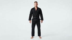 Men Training Uniform Long Sleeve <b>Wrap</b> Jacket And Matching Pants For Martial Arts Practice - Product Image 6