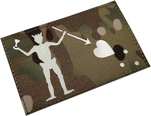 Patch en tissu réfléchissant noir personnalisé, découpé au laser, motif drapeau IR, excellente qualité, bordure découpée à chaud ou au laser pour vêtements et chapeaux 2026 - Product Image 1