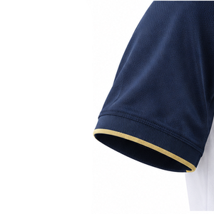 Maillot de football pour homme, blanc et bleu marine, à blocs de couleur, manches courtes, col en V, respirant, coupe athlétique, pour toutes les saisons - Product Image 6