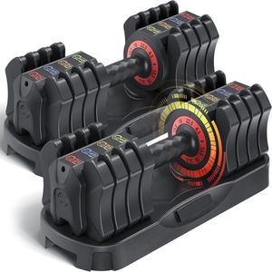 Adjustable 22.5LB Dumbbell Set with Effortless Tray 1Second <b>Weights</b> <b>Free</b> 5 1sec Adjustable Dumbbells - Product Image 1