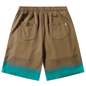 2026 High Quality Men's Streetwear Gradient <b>Cargo</b> Shorts Loose Fit Cotton Jersey Multi Pocket Drawstring Elastic Waist Shorts - Product Image 3