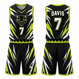 Uniforme de basketball sublimé, personnalisation en gros, design graphique, logo, nom, numéro, couleurs, tissu respirant et anti-humidité - Product Image 5