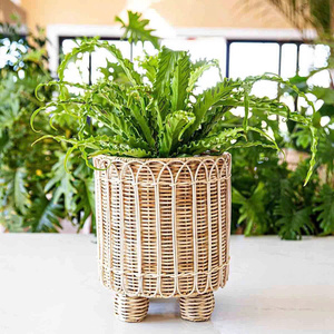 Vase et jardinière sur pied en rotin de qualité supérieure |   Décoration florale artisanale pour la maison |   Vente en gros au Vietnam - Product Image 3