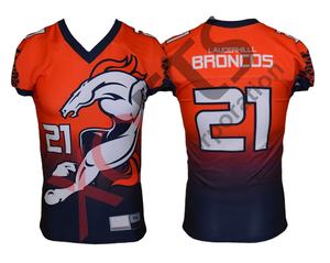 Maillot de football américain sur mesure en promotion – Respirant, 100 % polyester, personnalisable avec nom et logo, grandes tailles, uniforme à transfert thermique - Product Image 1