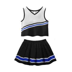 Tenue de cheerleading imprimée avec strass, haut et short, fabricant d'uniformes de cheerleading avec strass - Product Image 1
