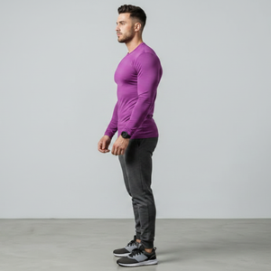 Summer Slim Fit Henley Tee Shirt Male Long Sleeve Button <b>Down</b> Henley Tee Men Street Style 100% Cotton Men's Long Sleeve T Shirts - Product Image 3