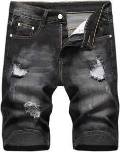 2026 Summer <b>Men</b>’s Vintage Washed Distressed Denim <b>Shorts</b> Loose Fit Baggy <b>Jean</b> Casual Streetwear - Product Image 5