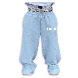 <span class=keywords><strong>Pantaloni</strong></span> da <span class=keywords><strong>donna</strong></span> in cotone a gamba larga, a vita media, con coulisse, vestibilità ampia, lunghezza intera, casual, colore tinta unita, con logo sul lato destro - Product Image 4