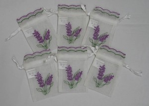 Pochette en organza brodée personnalisée avec logo, recyclable, douce, couleur lavande, avec cordon de serrage, pour sachets parfumés Scentsy, emballage cadeau - Product Image 2
