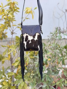Nuevo Diseño Bolso de Teléfono y Monedero de Piel de Vacuno Genuina con Flecos y Grabado Artesanal, Bolso Bandolera Pequeño, Bolsa de Muñeca, Riñonera - Product Image 2