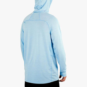 Sudadera con Capucha Azul Claro para Pesca al Aire Libre, Personalizada, con Tela de Poliéster 100% Resistente, Protección UPF 50, Secado Rápido, Impresión Digital - Product Image 3