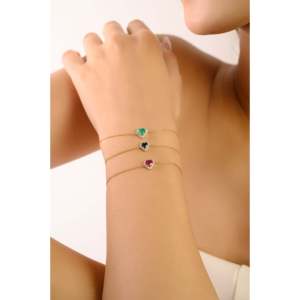 14K <b>Solid</b> <b>Gold</b> Heart Cluster Diamond & Sapphire Bracelet VVS2 Clarity IGI Certified - Product Image 4