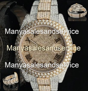 Reloj de Lujo para Hombre de Acero Inoxidable con Diamantes Moissanite, Diseño Hip Hop, Resistente al Agua 10 Bar, Cierre de Pulsera, Regalo de Aniversario - Product Image 1