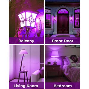 Bombillas LED C35 de 4W, Equivalente a 40W UVA, Base E12, Luz Púrpura para Decoración de Interiores, Bombillas de Colores E12 Tipo Candelabro - Product Image 4