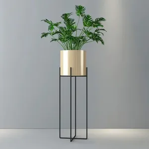 Elegant metal planter with <b>stand</b> designed for showcasing exotic <b>plants</b> and enhancing high-end interior spaces interiors - Product Image 6