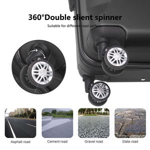 Set di Valigie Premium in ABS Nero a 3 Pezzi - Valigie da 20", 24", 28" con Manico Multi-Posizione, Ruote Silenziose Girevoli, Approvato TSA - Product Image 4