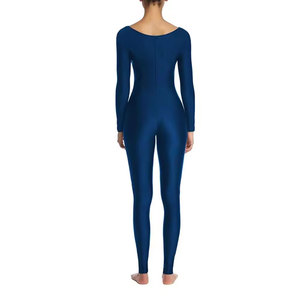 Combinaison longue à manches longues unie pour femme, taille haute, effet ventre plat, col rond, coupe ajustée, toutes saisons - Product Image 1