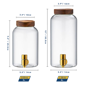 Verre clair 3L 4L 5L 6L Distributeur de jus rond Distributeur de boissons - Product Image 3