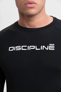 <b>Mens</b> Black Graphic Long Sleeve T Shirt Printed Letter Design <b>Stretch</b> Fit Breathable Casual Gym Activewear - Product Image 2