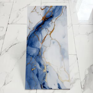 Piastrelle in ceramica antiscivolo effetto marmo 600x1200mm con linea dorata, completamente smaltate, resistenti agli acidi, per progetti villa e pavimentazioni/pareti, anche per bagno. - Product Image 4