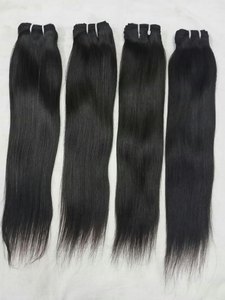 18 Inch Premium Raw Indian Straight <b>Hair</b> Bundle Natural <b>Black</b> Single Drawn Human <b>Hair</b> Weft <b>Extension</b> - Product Image 1