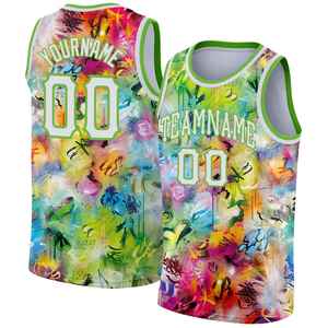 Camiseta de Baloncesto Sublimada Personalizada con Nombre del Equipo, Número, Impresión a Todo Color, Diseño Graffiti, Camiseta sin Mangas para Hombre Adulto, Ropa Deportiva - Product Image 3