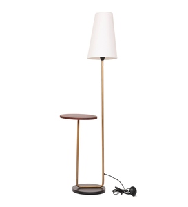 Lámpara de pie de lujo con pantalla de tela blanca y base de metal, OEM, ODM, bajo MOQ, precio de fábrica, venta al por mayor, suministro a granel - Product Image 5