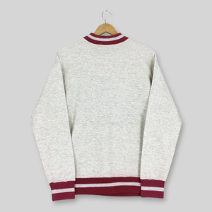 Nueva sudadera con cuello alto, estampado gráfico personalizado, letras impresas, cuello acanalado a rayas, sudaderas tipo pullover, ropa estilo Ivy League para universidades y campus. - Product Image 3