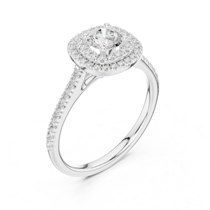 แหวนทองคำ 14K ประดับเพชรทรงกลมเพาะเลี้ยงสำหรับงานปาร์ตี้ |   เพชรที่เพิ่งเพาะเลี้ยง - Product Image 4