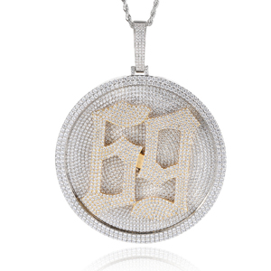 Mens Lab Grown Diamond 925 Silver Round <b>Photo</b> <b>Frame</b> Pendant Iced Out Custom Statement Necklace Luxury Fashion Jewellery Designer - Product Image 5