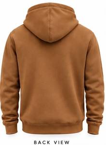 Sweat-shirt à capuche marron pour homme, coupe classique, avec logo sur le devant, poche, décontracté, 100 % coton molletonné imprimé, vêtement d'hiver, 320 g, tricoté, uni - Product Image 2