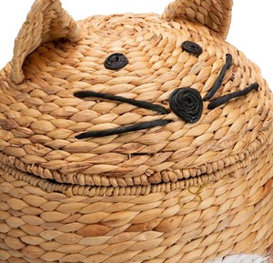 Cesta de Almacenamiento de Jacinto de Agua con Forma de Gato Adorable, Cesto Organizador de Juguetes Tejido con Forma de Animalito para Habitación Infantil - Product Image 5