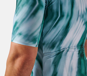 Maillot de Ciclismo Personalizado Verde Abstracto Unisex de Alto Rendimiento con Cremallera Completa para Bicicleta de Carretera, Transpirable, que Absorbe la Humedad, 100% Poliéster Sublimado - Product Image 5