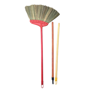 Balai à herbe écologique avec manche en plastique et poils doux, hauteur 20-24 pouces - Prêt à être expédié - Outil de nettoyage domestique - Product Image 1