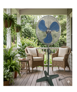 Ventilateur sur pied moderne avec base ronde, haute vitesse, électrique, pour la maison et le bureau - Product Image 5