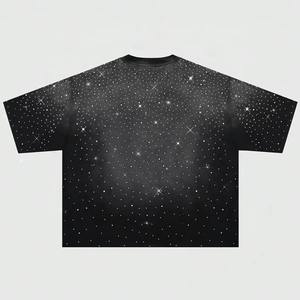 Camiseta Oversize de Algodón 100% Suave y Pesado con Cuello Redondo, Ajuste Boxy Personalizado y Pedrería, Estilo Urbano - Product Image 6