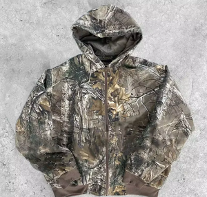 Sudadera con Capucha de Camuflaje para Mujer, con Cierre Completo, Manga Larga, Forro Cortavientos, Chaqueta de Invierno, Corte Regular, Diseño Estampado en Poliéster Tejido - Product Image 1