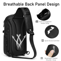 Sac de poitrine pour homme 2026, imperméable, antivol, avec port de charge USB, grande capacité, compatible avec tablette de 12,9 pouces, pour les sports de plein air