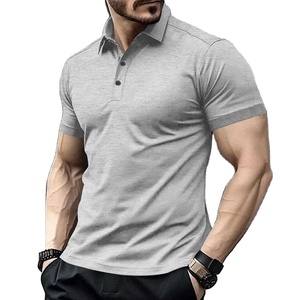 Polo para Hombre con Cuello de Polo y Botones de Color Liso Polo Deportivo Informal Grande - Product Image 1