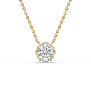 Colgante de Diamante de Color E, Corte Brillante Ovalado, Cultivado en Laboratorio, 1.00 Ct, Oro Sólido de 14K, Uso Diario, Certificado IGI, para Mujer - Product Image 3