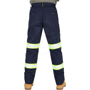 Pantalones de Trabajo para Hombre, 100% Algodón, Resistentes al Desgaste, Reflectantes, Rectos, para Obras de Construcción - Product Image 3