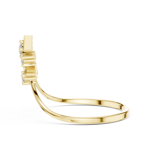 Anillos minimalistas de oro macizo de 14k con diamantes de corte redondo para mujer, para regalo, compromiso, aniversario, boda - Product Image 2