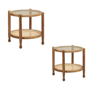 <b>Round</b> Coffee <b>Table</b> With <b>Solid</b> <b>Wooden</b> and Rattan Good Manufacturing at Wholesale Price Handmade From Central Java - Product Image 4