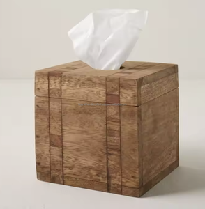 Caja de pañuelos de madera hecha a mano diseño de lujo servilletero de madera para uso en cocina y sala de estar DE LA India - Product Image 2