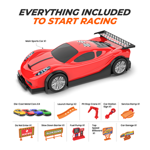 Jouet de garage Mirana Car-in-Car pour enfants |   De 2 à 4 ans |   4 voitures miniatures en métal |   Poignée de transport pliable pour ensemble de jeu et de rangement |   Peut accueillir 16 véhicules | - Product Image 3