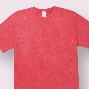 เสื้อยืดคอโอทรงบ็อกซี่ผ้าฝ้าย 100% ล้างสีแบบแอซิดวอช คุณภาพสูง แฟชั่นสตรีทแวร์ผู้ชายไซส์ใหญ่ แขนครึ่งตัว ทรงบ็อกซี่ ผ้าถัก - Product Image 4