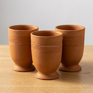Verres Kulhad en terre cuite rustique, verres à boisson traditionnels indiens en argile, ensemble de vaisselle en terre cuite faite à la main pour le thé, le café - Product Image 5